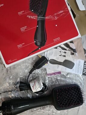 Revlon Black and Pink Paddle Brush Hair Dryer
